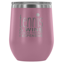 Load image into Gallery viewer, Tennis Wine Tumbler with Lid in Light Purple
