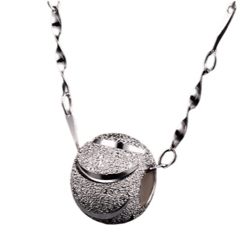 Silver Tennis Ball Necklace