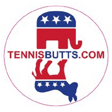 Load image into Gallery viewer, Funny Tennis Butt Decals - &quot;Democrat or Republican&quot;
