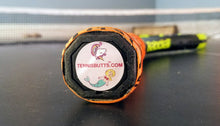 Load image into Gallery viewer, Funny Tennis Butt Decals - &quot;Unicorns or Mermaids&quot; on the end of a tennis racquet

