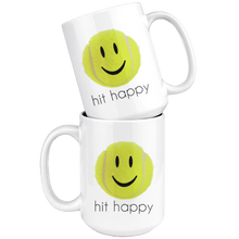 Load image into Gallery viewer, Two Hit Happy Tennis Coffee Mugs stacked together
