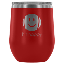 Load image into Gallery viewer, Hit Happy Tennis Wine Tumbler with Lid in Red
