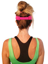 Load image into Gallery viewer, The back closure of the pink "LOVE Tennis" Mesh Visor
