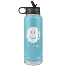 Load image into Gallery viewer, 32 oz Hit Happy Tennis Water Bottle in Light Blue

