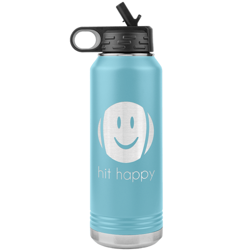 32 oz Hit Happy Tennis Water Bottle in Light Blue